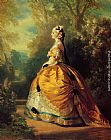 Franz Xavier Winterhalter Famous Paintings - The Empress Eugenie a la Marie-Antoinette